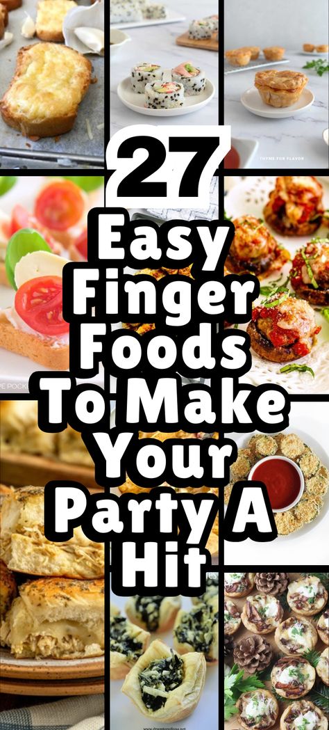 A collage of images for finger foods. The perfect display of finger foods for a crowd, ready to be enjoyed at a party. Simple Finger Foods, Finger Snacks, Easy Party Appetizers, Easy Finger Foods, Food Suggestions, Finger Food Recipes, Party Prep, Classic Appetizers, Finger Foods Easy