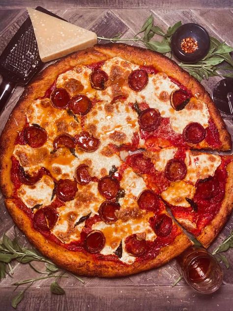 Spicy Sopressata Pizza with Hot Honey Pizza With Hot Honey, Hot Honey Pizza, Homemade Hot Honey, Apple Dessert Pizza, The Practical Kitchen, Chili Pizza, Confessions Of A Fit Foodie, Perfect Homemade Pizza, Feta Pizza