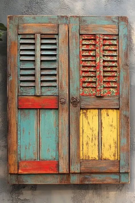 Are you tired of your old shutters taking up space? Turn those unneeded wooden treasures into beautiful and unique wall art that reflects your personality! In this guide, you’ll discover easy steps and creative ideas to repurpose those shutters into impressive decor. Whether you paint them for a pop of color or display them as natural wood focal points, this project makes a great DIY challenge for everyone. Perfect for homes, gardens, or even as memorable gifts for friends, it adds charm and character to any space. Repurposed Shutters Ideas, Shutter Art, Shutters Repurposed Decor, Raised Panel Shutters, Painting Shutters, Old Shutters, Kitchen Organization Diy, Upcycling Ideas, Focal Points