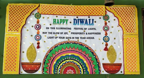 Diwali bulletin board Bord Decoration For Diwali, Diwali Board Ideas, Diwali School Board Decoration, Diwali Bulletin Boards For School, Diwali Notice Board Decoration, Diwali Soft Board Decoration, Diwali Chart For School Board, Diwali Display Board Ideas, Bullition Board