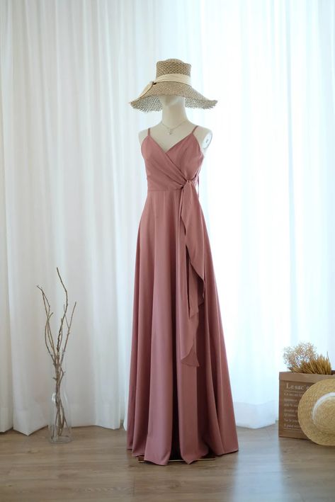 English Rose Pink Bridesmaid Dress Long Dress Sleeveless V - Etsy Australia Rose Pink Bridesmaid Dresses, Pink Bridesmaid Dresses Long, Rose Pink Dress, Fall Bridesmaid Dresses, Pink Bridesmaid Dress, Maxi Dress Wedding Guest, Long Cocktail Dress, Cocktail Dress Prom, Dress Wedding Guest