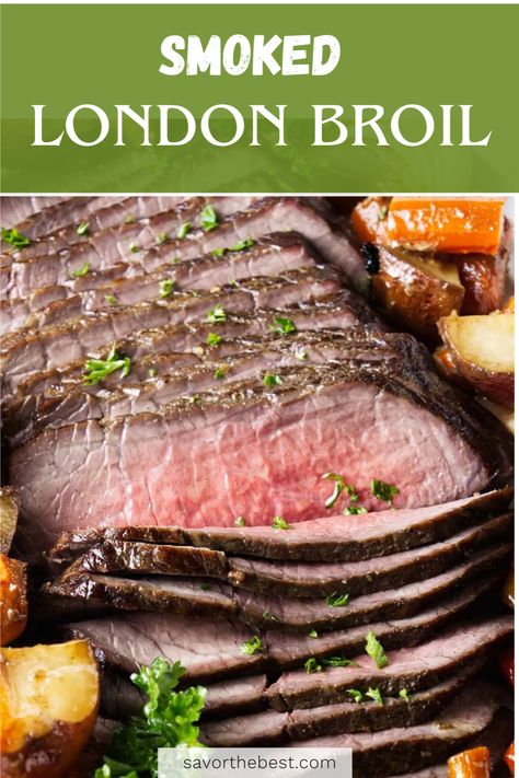 London Broil is delicious beef dinner. This recipe gets smoked for an ultra rich flavor! Smoked London Broil, Slow Cooker Tri Tip, Recipe With Vegetables, Grilled London Broil, Crockpot Mashed Potatoes, London Broil Recipes, Sausage Sauce, Gluten Free Main Dishes, London Broil