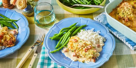 Chicken Cordon Bleu Casserole Is for Dinner Tonight Chicken Cordon Bleu Casserole Recipe, Pioneer Woman Chicken, Cordon Bleu Casserole, Cordon Blue, Chicken Cordon Bleu Casserole, Chicken Kiev, Stuffed Pasta, Pasta Shells, Chicken Cordon