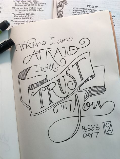 "My trust is in You" - Bible Journaling by Nola Pierce Chandler Ayat Alkitab, Verse Art, Illustrated Faith, Bible Verse Art, Bible Art Journaling, Scripture Journaling, Lettering Quotes, Scripture Art, Bible Art