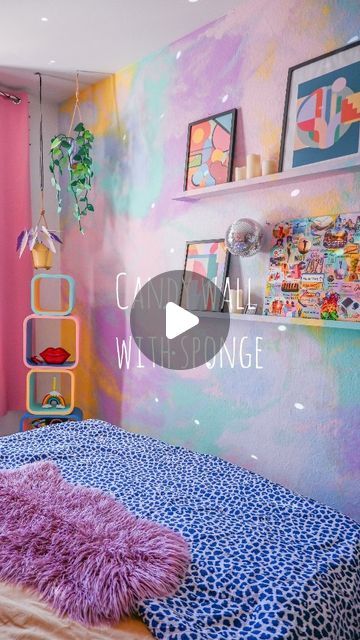 Multicolor Accent Wall, Rainbow Room Aesthetic, Rainbow Accent Wall, Kids Accent Wall, Not Wallpaper, House Vibes, Rainbow Room, Diy Rainbow, Diy Blog