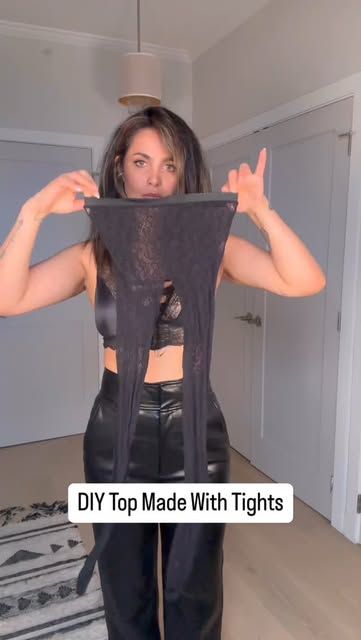 Patricia Bertoldo on Instagram: "DIY top made with tights 🤗 old trick 

#fashionhack #vintage #closetinspo #grwm #fashionstylist #cute #save #moda" Clothes Tricks, Diy Tops, Instagram Diy, Fashion Stylist, Tights, Fashion Tips, On Instagram, Clothes, Instagram