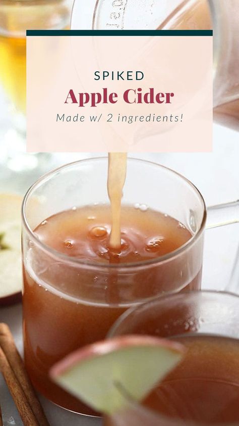 Spiked Cider Recipes, Hard Apple Cider Recipe, Spiked Apple Cider Recipe, Hot Apple Cider Recipe, Warm Drinks Recipes, Homemade Cider, Spiked Cider, Holiday Party Drinks, Spiked Apple Cider