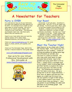 Welcome to The Schroeder Page!: Back to School FREEBIE Newsletter for TEACHERS! Daycare Newsletter, Back To School Newsletter, Curriculum Director, Hygiene Lessons, Preschool Newsletter, Teacher Party, Newsletter Ideas, Addition Kindergarten, School Newsletter