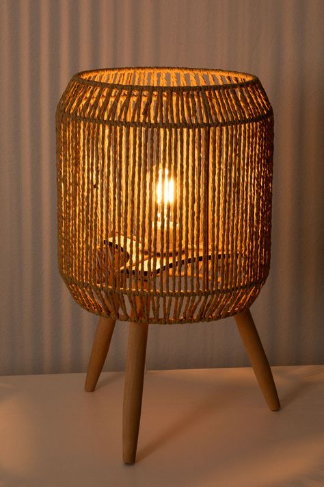 Boho Bedside Lamp, Aesthetic Summer Room, Room Ideas Aesthetic Summer, Aesthetic Vintage Room, Paper Table Lamp, Diy Wooden Table, Boho Bedside Table, Room Inspiration Aesthetic, Room Ideas Aesthetic Vintage