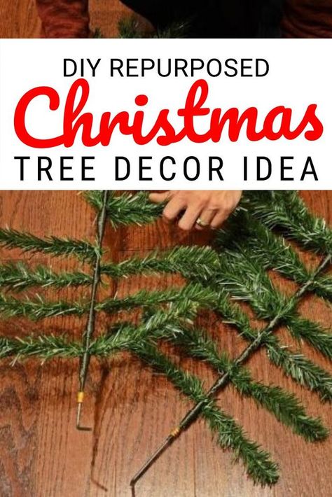 3 DIY Ideas for decorating your home for Christmas using an artificial Christmas tree. If you don't have a fuller tree then check out these hacks for repurpose inspirations. #diy #christmas #christmastree Repurposed Christmas Tree, Artifical Christmas Tree, Alpine Christmas Tree, Outdoor Christmas Garland, Corner Christmas Tree, Fake Christmas Tree, Cheap Christmas Trees, White Artificial Christmas Tree, Copper Christmas