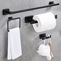 Check this out on Amazon Matte Black Bathroom Accessories, Black Towel Bar, Black Bathroom Hardware, Stainless Steel Bathroom Accessories, Camper Hacks, Modern Kitchen Accessories, Black Bathroom Accessories, Steel Bath, Rv Storage