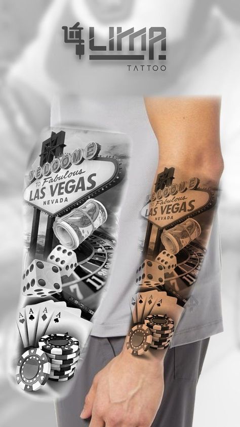 Well Tattoo, Forearm Cover Up Tattoos, Poker Tattoo, Tattoo Mafia, Tattoo Generator, Leg Sleeve Tattoos, Casino Tattoo, Design Your Own Tattoo, Chicano Tattoos Sleeve