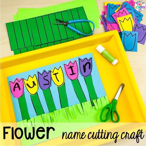 Plant Activities For Preschool, Name Activities Preschool, April Preschool, Spring Preschool Activities, Flowers Paper Craft, Preschool Garden, Plant Activities, Make Paper Flowers, Name Crafts