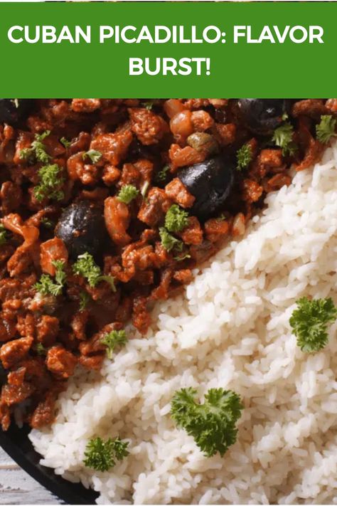 Cuban Picadillo: Flavor Burst! Cuban Picadillo Authentic, Picadillo Recipe Cuban, Cuban Picadillo Recipe, Cuban Appetizers, Cuban Picadillo, Picadillo Recipe, Minced Beef Recipes, Minced Meat Recipe, Cuban Dishes