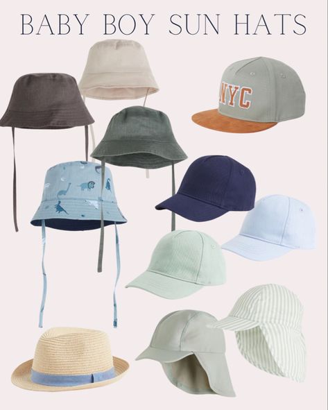 Bucket hats - cap - baseball hat - straw trilby hat - Panama hat - baby boy summer essentials - blue hat - green hat - baby boy fashion and style inspiration - h and m - H&M baby / summer vacation essentials / Follow my shop @StylingMyBoys on the @shop.LTK app to shop this post and get my exclusive app-only content! #liketkit #LTKunder50 #LTKbaby #LTKU @shop.ltk https://liketk.it/476MI Baby Boy Sun Hat, Summer Vacation Essentials, Hats Cap, Baby Boy Hat, H And M, Vacation Essentials, H&m Baby, Baby Boy Summer