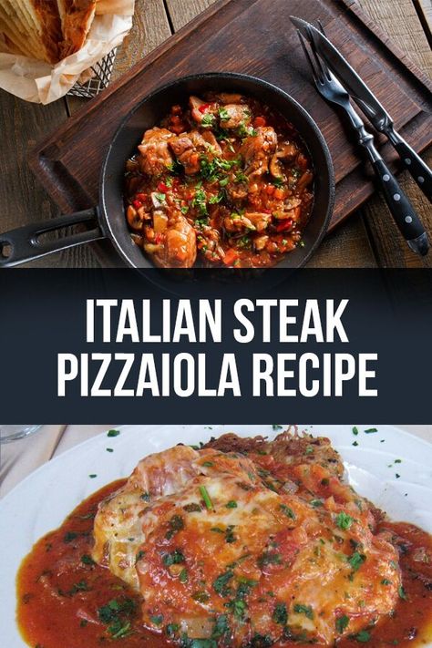 Recipe With Tomato Sauce, Italian Steak, Steak Pizzaiola, Seared Salmon Recipes, Steak Pizza, Chimichurri Recipe, Italian Dinner Recipes, Tomato Sauce Recipe, Italian Dinner