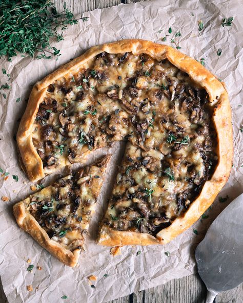 Mushroom Galette, Savory Tart, Best Cheese, December 17, Polenta, Puff Pastry, Parmesan, Food Lover, Tart