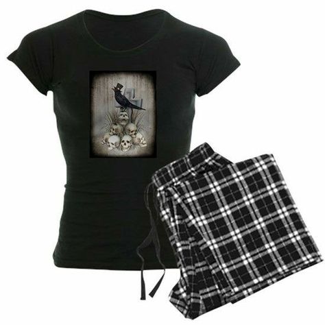 Dr Pajamas, Goth Sleepwear, Lazy Goth, Goth Pajamas, Pajamas Aesthetic, Dark Things, Goth Clothes, Raven Bird, Dr Closet