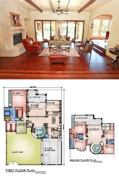 Spanish Style House Floor Plans, Spanish Home Floor Plans, Spanish Style House Plans, Spanish House Plans, Mediterranean Inspired Home, Floor Plan Sketch, Spanish Interior Design, Elegant Bedrooms, Mansion Floor Plans