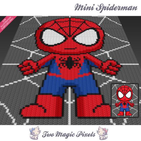 Graphgan Patterns, Spiderman Blanket, Knitted Stitches, Sc Crochet, C2c Crochet Blanket, Crochet Graph, Graph Crochet, Crochet For Beginners Blanket, Pixel Crochet