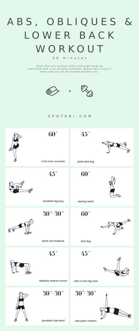 https://www.spotebi.com/wp-content/uploads/2021/07/core-strengthening-exercises-abs-obliques-lower-back-spotebi.gif Core Workout Routine, 30 Min Workout, Core Strengthening Exercises, Oblique Workout, Cardio Workout At Home, Abs And Cardio Workout, Strengthen Core, 30 Minute Workout, Aerobics Workout