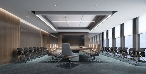 Real Estate Company Office on Behance Boardroom Table Design, Modern Meeting Room, Meeting Room Design Office, Offices Interior, Contemporary Office Furniture, Conference Room Design, Office Wood, Meeting Room Design, Meeting Hall