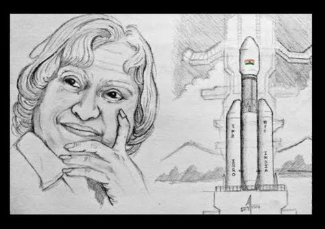 Apj Abdul Kalam Drawing, Dr Apj Abdul Kalam Photo Hd, Rocket Drawing, Apj Abdul Kalam, Abdul Kalam, Lion Images, Ganesha Pictures, Girly Art Illustrations, Portrait Sketches