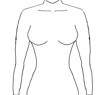 Female Torso Drawing, Chest Tattoo Template, Torso Drawing, Body Outline, Body Template, Female Torso, Tattoo Templates, Outline Drawings, Face Expressions