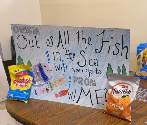 it worked 😈 Fish Promposal, Fishing Promposal, Hoco Signs, Homecoming Poster, Homecoming Poster Ideas, Promposal Ideas, Homecoming 2024, Prom Posters, Prom Proposals