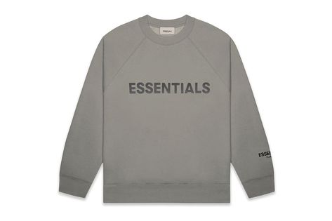 Fear of God ESSENTIALS "California Winter" 2020 Drop 2 | HYPEBEAST Essentials Crewneck, Fog Essentials, Fear Of God Essentials, Grey Flannel, Letter Print Hoodie, Sneaker Stores, Grey Crewneck, Alphabet Print, Fear Of God