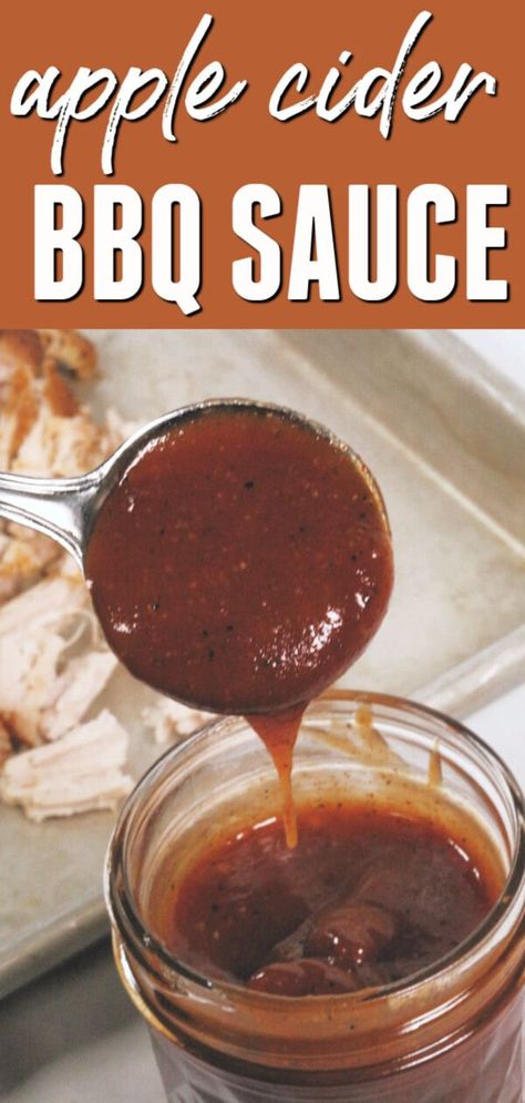 This Apple Cider Barbecue Sauce recipe is perfect for fall.  It has sweetness from fresh apple cider and little kick that keeps you coming back for more!  #itisakeeper #recipe #bbq #barbecue #homemadesauce #easyrecipe #15minuterecipe #bbqsauce #applecider #cider #quickrecipe #apple via @itsakeeperblog Easy Bbq Sauce, Make Bbq Sauce, Bbq Sauce Ingredients, Carolina Bbq Sauce, Homemade Bbq Sauce Recipe, Sweet Bbq Sauce, Homemade Bbq Sauce, Honey Bbq Sauce, Apple Cider Recipe