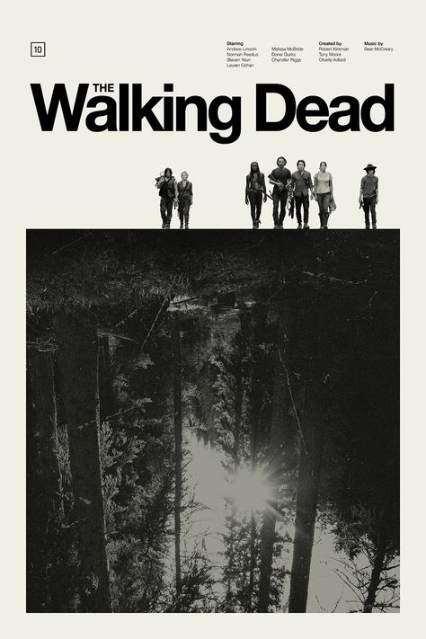 Illustration + Design by Part Studio The Walking Dead Poster Aesthetic, Movie Poster Inspiration, Movie And Tv Show Posters, Movie Posters Minimalist Graphic Design, The Wilds Poster, Black And White Poster Design, Twd Poster, The Walking Dead Wallpaper, Aesthetic Movie Posters