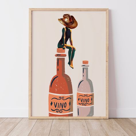 Funny Apartment Decor, Drinks Poster, Wall Art College, Cowgirl Wall Art, Girl Dorms, College Girl Dorm, Happy Hour Drinks, Bar Cart Art, Art College