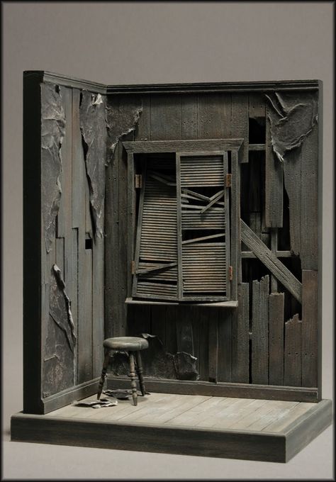 Peter Pettigrew, Haunted Dollhouse, Set Design Theatre, Halloween Miniatures, Haunted Dolls, Miniature Rooms, Cardboard Art, Theatre Set, Scenic Design