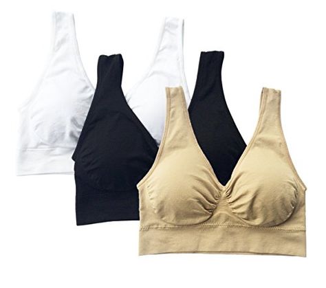 Womens Fitness Yoga Tank Top Seamless Sports Bras Sleep Bra 3 PackBlackBeigeWhiteSmall ** Be sure to check out this awesome product.(This is an Amazon affiliate link and I receive a commission for the sales) Pushup Bra, Sleep Bra, Comfy Bra, Seamless Bra, Wireless Bra, White Beige, Bra Set, Bra Women, Sports Bras