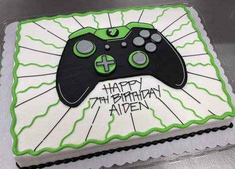 Gaming Party Cake Ideas, Video Game Sheet Cake, Xbox Birthday Party Cake, Video Game Cookie Cake, Ps5 Cakes For Boys, Game On Birthday Cake, Gamer Birthday Cake Ideas, Video Game Controller Cake, Gamer Cakes For Boys