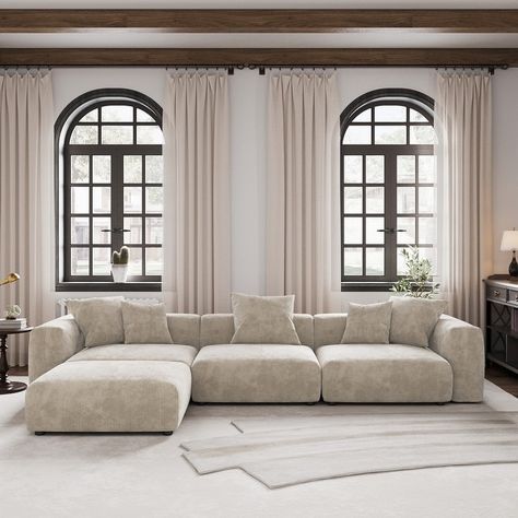 Modern Couch Sectional, White Sectional Sofa, Pool Diy, Couches Living, U Shaped Sectional Sofa, Couch With Chaise, Couches For Sale, Minimalist Sofa, Classy Bedroom