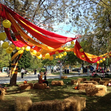 fall festival decoration ideas - Google Search Harvest Festival Decorations Diy, Community Fall Festival, Fall Festival Entrance Ideas, School Fall Festival Ideas Decoration, Fall Festival Entrance, Church Fall Festival Decorations, Park Decoration Ideas, Fall Festival Decorations Outdoor, Fall Festival Aesthetic