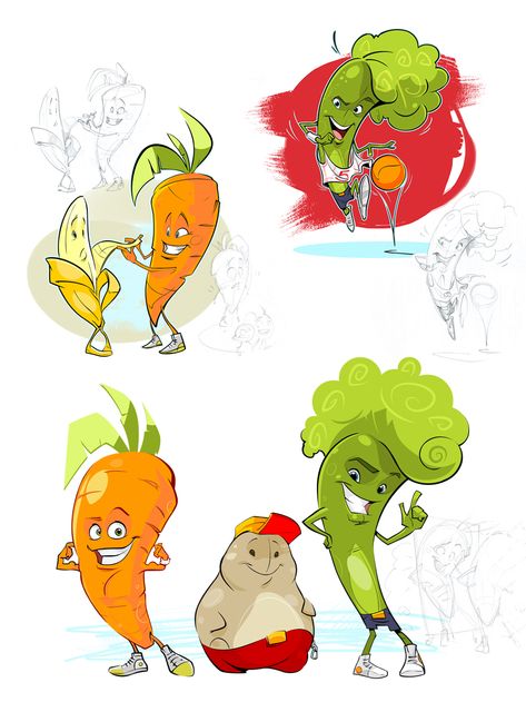 Vegetables Character Design, Fruits Character Design, Tomato Character Design, Food Character Illustration, Vegetable Character Design, Fruit Character Design, Fruits Character, Food Character Design, Vegetable Character