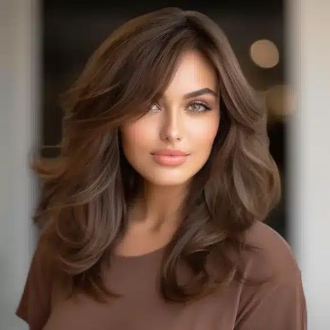 65 Stunning Chocolate Brown Hair Color Ideas To Try This Year Hairstyles For Autumn, Easy Hairstyles For Women, Medium Brown Hair Color, Natural Dark Hair, Brown Hair Trends, Quick And Easy Hairstyles, Chocolate Brown Hair Color, Medium Brown Hair, Shoulder Hair