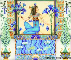 The blue Egyptian lotus flower Egyptian Blue Lotus, Egyptian Drawings, Egyptian Painting, Egyptian Blue, Egyptian Design, Blue Lotus Flower, Ancient Egypt Art, Egyptian Tattoo, Egyptian Symbols