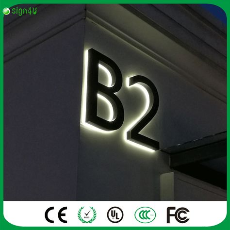 Factory Outlet outdoor advertising waterproof backlit Stainless steel signage halo lit led letter signs Lobby Logo Wall, Steel Signage, Lift Lobby, Lighting Techniques, Logo Wall, Outdoor Advertising, Letter Sign, Factory Outlet, Led Lighting