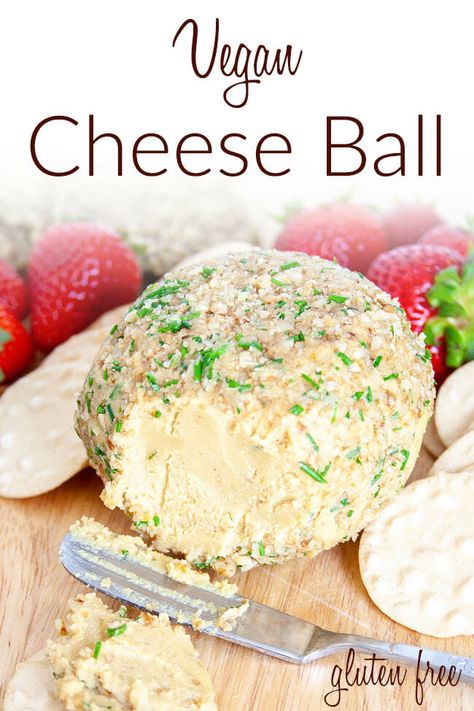 This easy Vegan Cheese Ball is creamy and flavorful. Made with cashews and coated in walnuts and chives, it is a healthy dip. (gluten free) Cheese Ball Without Nuts Recipes, Vegan Cashew Queso Dip, Paleo Cashew Cheese, Vegan Cashew Cream Cheese, Vegan Cheese With Cashews, Vegan Sauce Recipes, Vegan Cashew Cheese, Best Vegan Cheese, Vegan Cheese Recipes