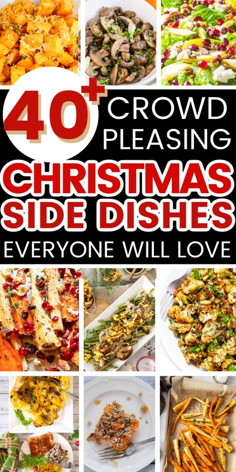 Christmas Party Side Dishes for a Crowd Easy Christmas Recipes Dinner, Christmas Party Side Dishes, Christmas Dinner Recipes Sides, Christmas Potluck Dishes, Side Dishes For A Crowd, Dishes For A Crowd, Christmas Dinner Side Dishes, Christmas Dinner Sides, Christmas Vegetables