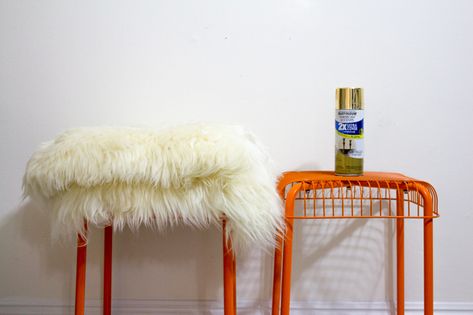 DIY sheepskin stools supplies Sheepskin Stool, Stool Covers, How To Make Your, Bar Stool, Stools, Bar Stools, Make Your Own, Easy Diy, Make Your