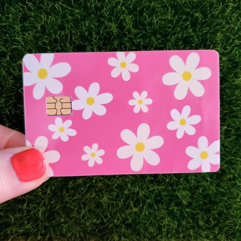 Coquette Pink Daisy Credit Card Sticker Cute Credit Card Design, Debit Card Skin, Debit Card Design, Daisy Sticker, Credit Card Stickers, Credit Card Sticker, Credit Card Design, Card Stickers, Pink Daisy