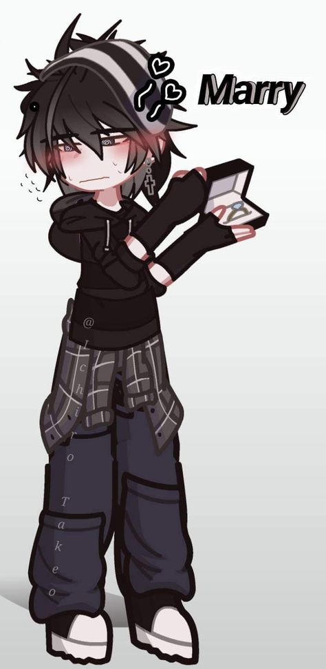 Gacha Outfits Male Ideas, Grunge Guy Outfits, Grunge Guy, Gacha Custom Poses Couple, Outfit Ideas Emo, Gacha Base Poses Cute, Chibi Body, Futurisme Retro