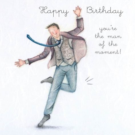 Berni Parker Designs, Berni Parker, Birthday Man, Happy Birthday Man, Men's Cards, Anniversary Greetings, Retro Birthday, Brown Envelope, Birthday Cards For Men