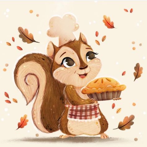 Happy September 1st! Hi friends. I’ve been a little mia this week as we’ve been dealing with a not so fun 🦠at our house. So today I am… | Instagram Autmn Pictures, Baking Drawing, Imagination Drawing, Mushroom Costume, Squirrel Illustration, First Of The Month, Happy September, Autumn Illustration, September 1st