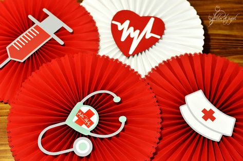 Medical Party, Doctor Birthday, Nurse Party, Board Decoration, Staff Appreciation, Nursing Graduation, Paper Crafts Origami, Stage Decorations, Diy Crafts Hacks